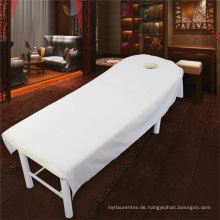 Plain White Cotton Massagetisch Sets Bett Spannbetttücher Großhandel